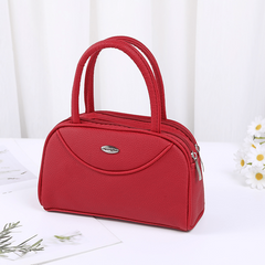 Minimalist Solid Boston Satchel Bag Zipper Handbag