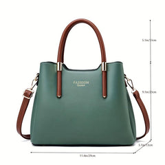 Textured PU Leather Tote Satchel - Shoulder Bag
