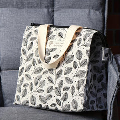 Leaves Pattern Lunch Box Bag Insulated Travel Bag
