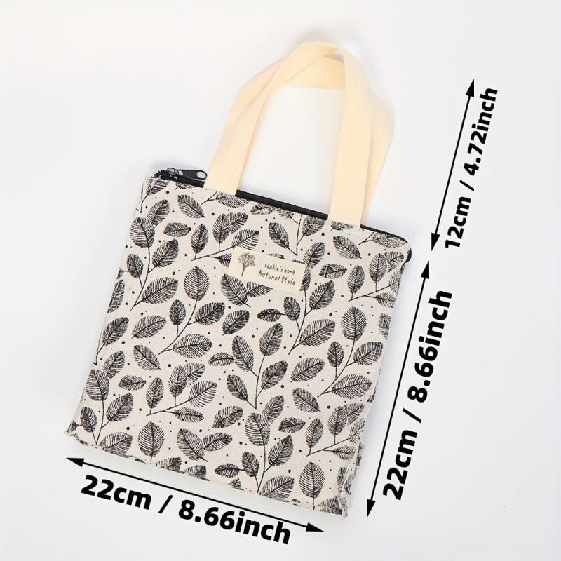 Leaves Pattern Lunch Box Bag Insulated Travel Bag