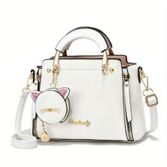 Classic Square Satchel Shoulder Bag with Coin Purse
