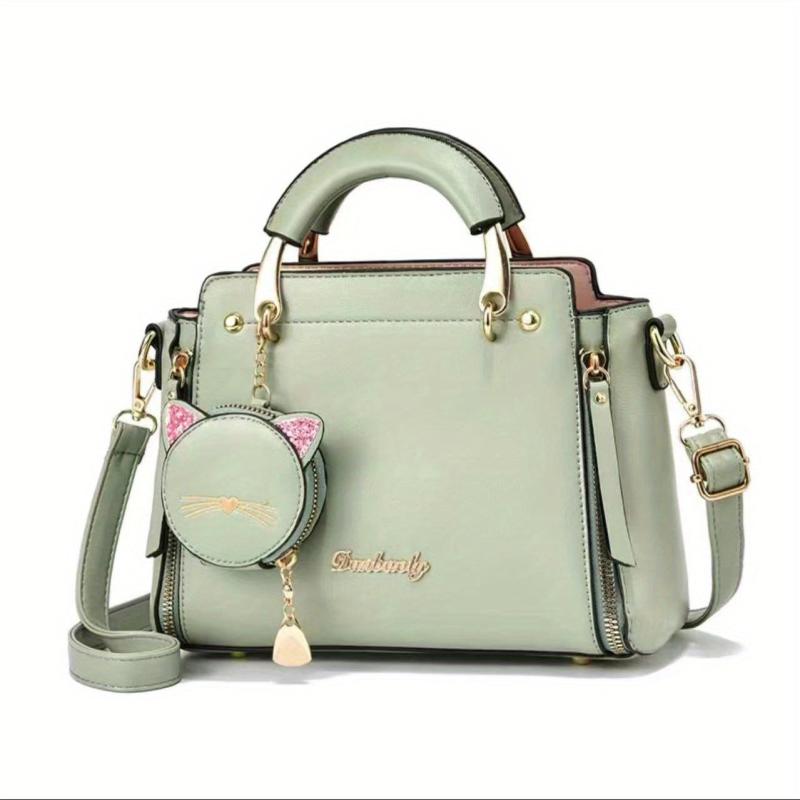 Classic Square Satchel Shoulder Bag with Coin Purse