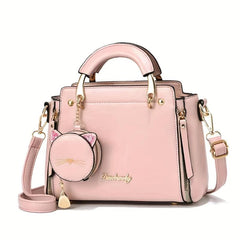 Classic Square Satchel Shoulder Bag with Coin Purse