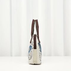 Ethnic Style Butterfly Embroidery Handbag Canvas Shell Bag