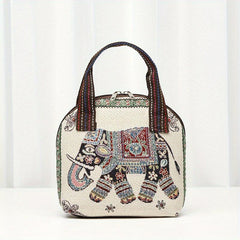 Ethnic Style Butterfly Embroidery Handbag Canvas Shell Bag