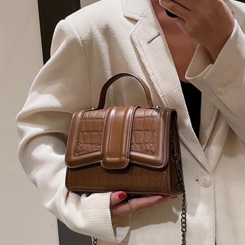 Crocodile Pattern Mini Handbag For Women Chain Crossbody Bag