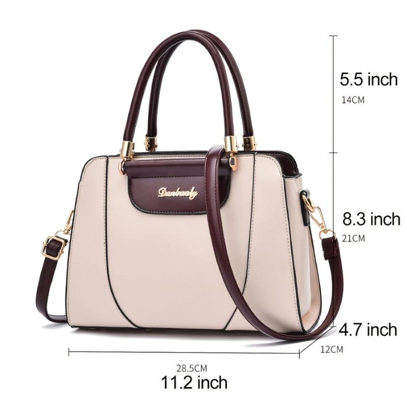 Women's Colorblock Satchel Bag Large Capacity Shoulder Purse