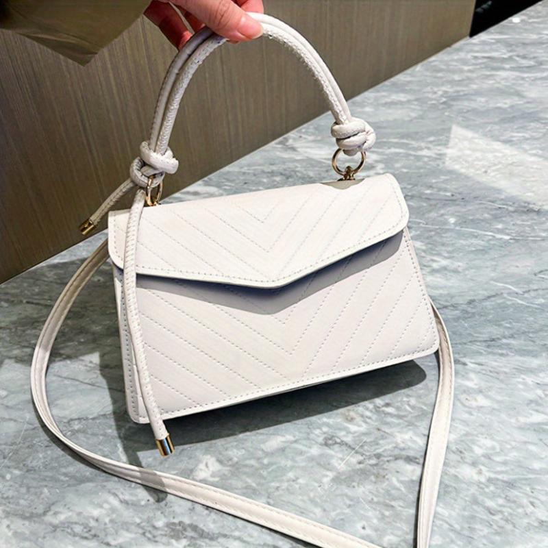 Chevron Quilted Crossbody Bag Vintage Flap Purse Women