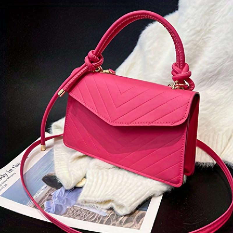 Chevron Quilted Crossbody Bag Vintage Flap Purse Women
