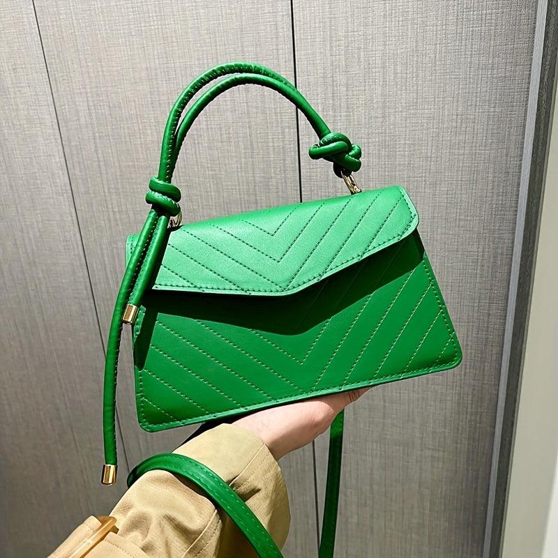 Chevron Quilted Crossbody Bag Vintage Flap Purse Women