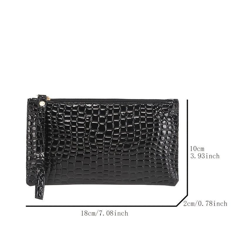 Stone Embossed Clutch Bag Square Handbag Women's Coin Purse