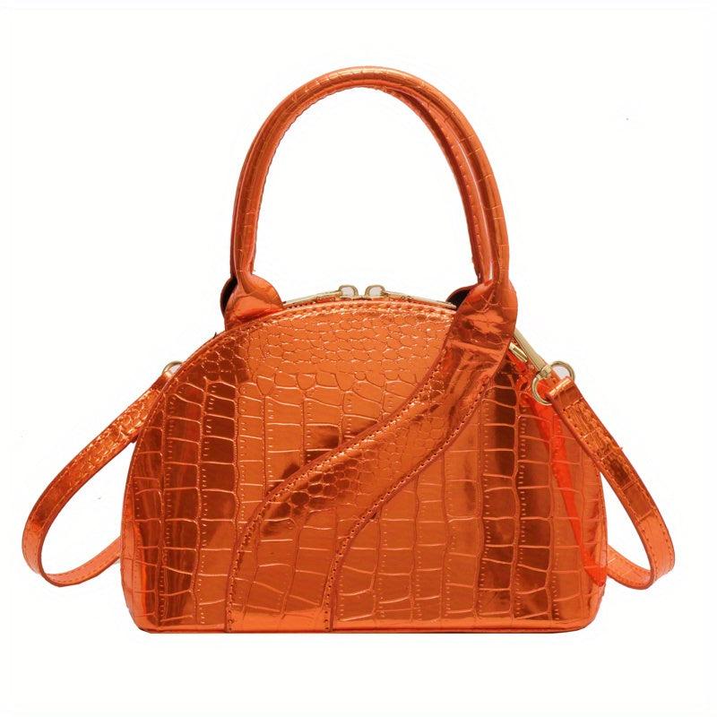 Crocodile Pattern Shell Crossbody Bag Handbag Purse Women