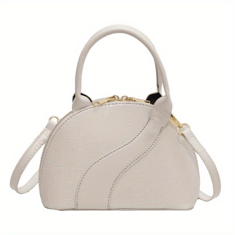 Crocodile Pattern Shell Crossbody Bag Handbag Purse Women