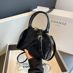 Crocodile Pattern Shell Crossbody Bag Handbag Purse Women