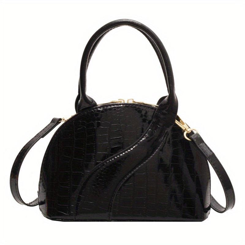 Crocodile Pattern Shell Crossbody Bag Handbag Purse Women
