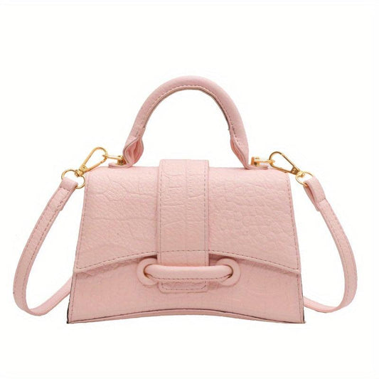 Crocodile Embossed Square Shoulder Bag Solid Satchel Bag