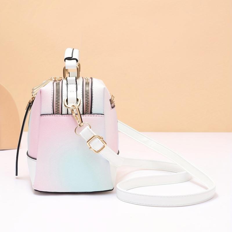 Ombre Crossbody Bag Zipper Top Handle Purse