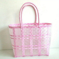Clear PVC Woven Straw Bag Large Capacity Beach Bag