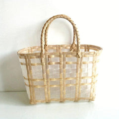 Clear PVC Woven Straw Bag Large Capacity Beach Bag