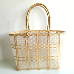 Clear PVC Woven Straw Bag Large Capacity Beach Bag