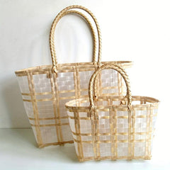 Clear PVC Woven Straw Bag Large Capacity Beach Bag