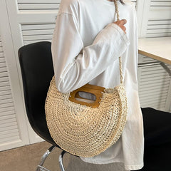 Summer Straw Beach Bag Women's Woven Crossbody Bag