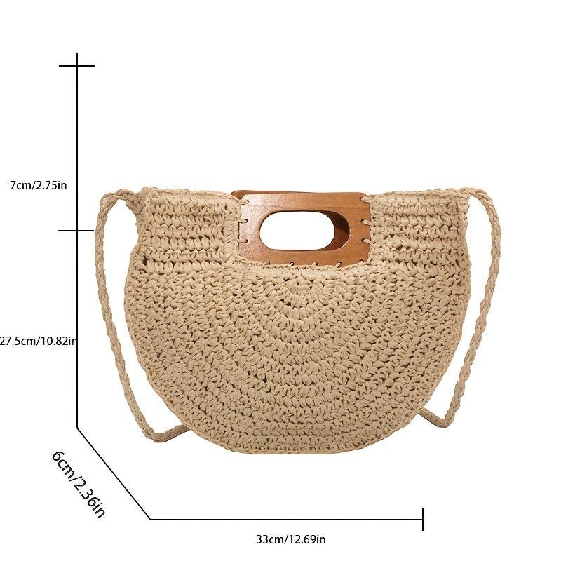 Summer Straw Beach Bag Women's Woven Crossbody Bag
