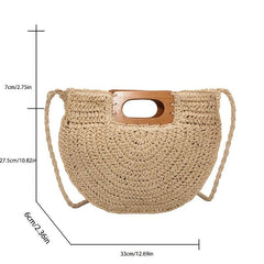 Summer Straw Beach Bag Women's Woven Crossbody Bag