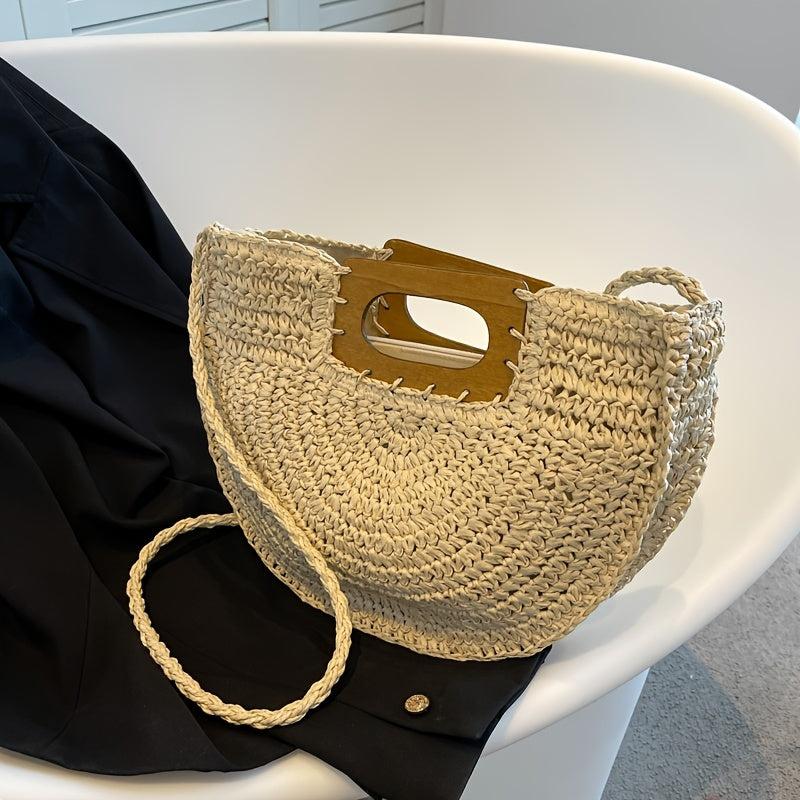Summer Straw Beach Bag Women's Woven Crossbody Bag