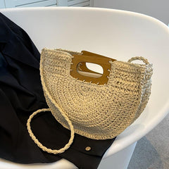 Summer Straw Beach Bag Women's Woven Crossbody Bag