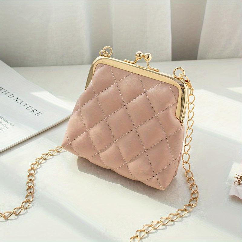 Argyle Quilted Clutch Purse Chain Crossbody Bag
