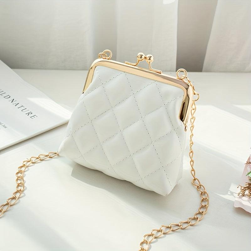 Argyle Quilted Clutch Purse Chain Crossbody Bag