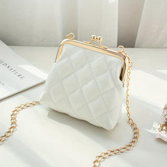 Argyle Quilted Clutch Purse Chain Crossbody Bag
