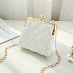 Argyle Quilted Clutch Purse Chain Crossbody Bag