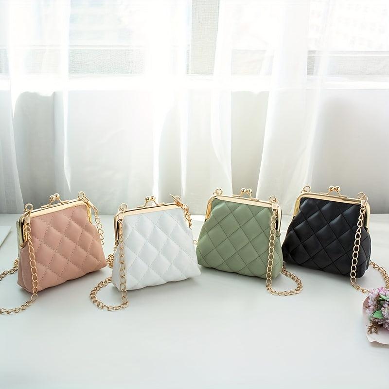 Argyle Quilted Clutch Purse Chain Crossbody Bag