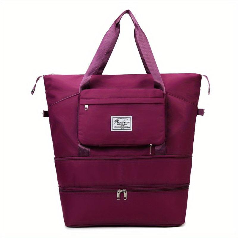 Expandable Travel Luggage Bag Wet Dry Separation Gym Duffle Bag