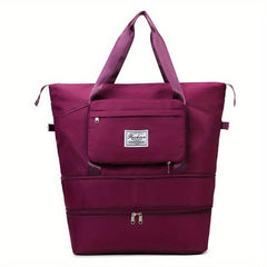 Expandable Travel Luggage Bag Wet Dry Separation Gym Duffle Bag