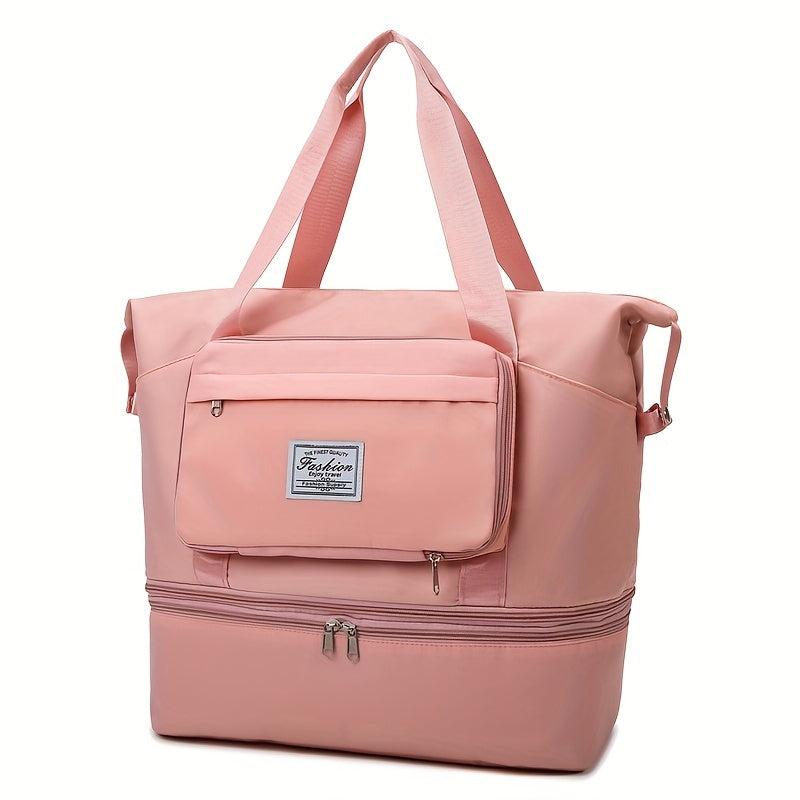 Expandable Travel Luggage Bag Wet Dry Separation Gym Duffle Bag