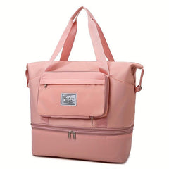 Expandable Travel Luggage Bag Wet Dry Separation Gym Duffle Bag