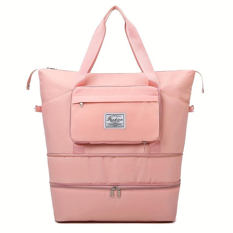 Expandable Travel Luggage Bag Wet Dry Separation Gym Duffle Bag