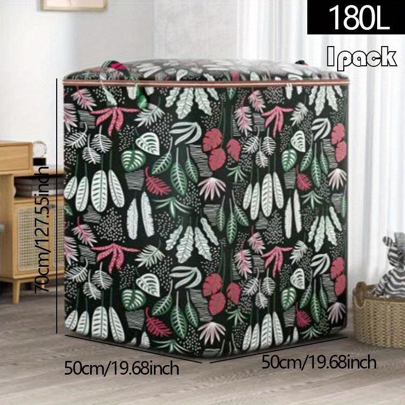 Water Grass Print Storage Box Dustproof Zipper Organizer Container