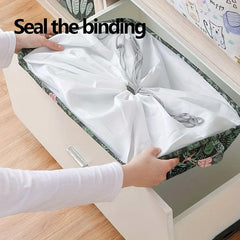 Water Grass Print Storage Box Dustproof Zipper Organizer Container