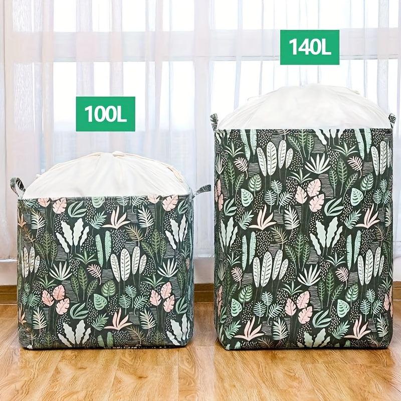 Water Grass Print Storage Box Dustproof Zipper Organizer Container