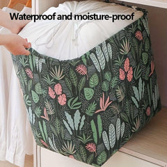 Water Grass Print Storage Box Dustproof Zipper Organizer Container