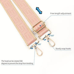 Pink Maze Adjustable Wide Shoulder Strap Replacement Handbag Strap
