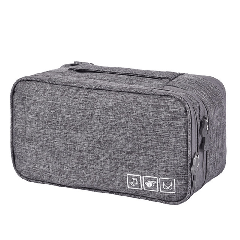 Portable Underwear Travel Bag Organizer with Compartments and Zipper