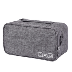 Portable Underwear Travel Bag Organizer with Compartments and Zipper