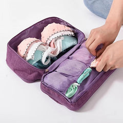 Portable Underwear Travel Bag Organizer with Compartments and Zipper