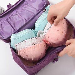 Portable Underwear Travel Bag Organizer with Compartments and Zipper