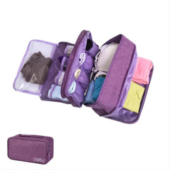 Portable Underwear Travel Bag Organizer with Compartments and Zipper